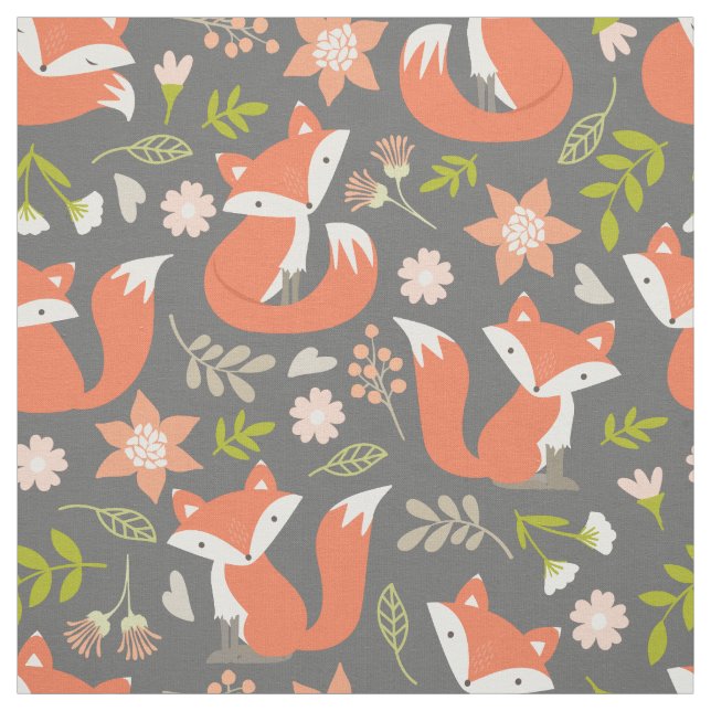 Tissu Cute Fox et Rustic Floral Fabric (Échantillon)