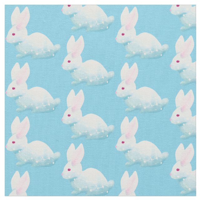 Tissu Cute galaxie rose Bunny, lapin aux étoiles (Fermer)