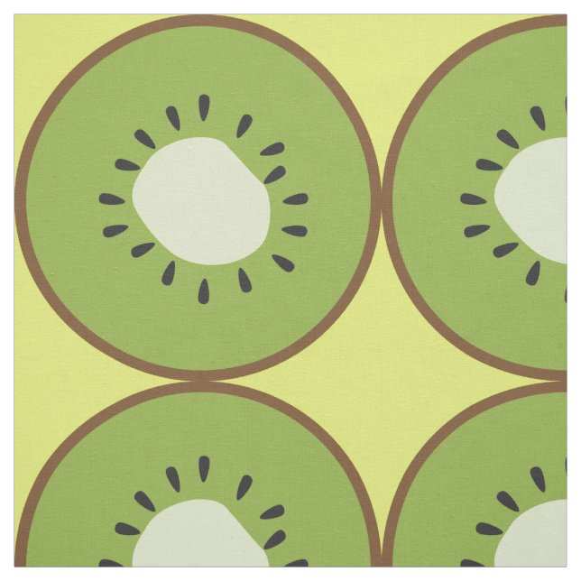 Tissu Cute Giant Kiwi fruit Jaune vert contemporain (Échantillon)