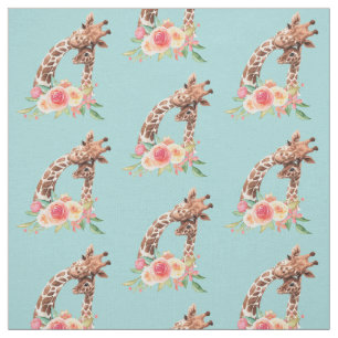 Tissu Cute Giraffe Aquarelle Maman & Bébé