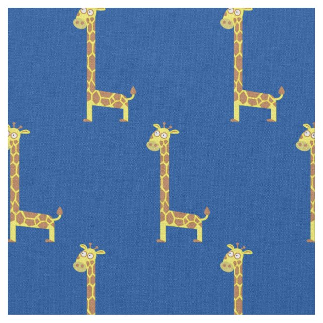 Tissu Cute Giraffe Enfants Bébé Nursery bleu (Fermer)