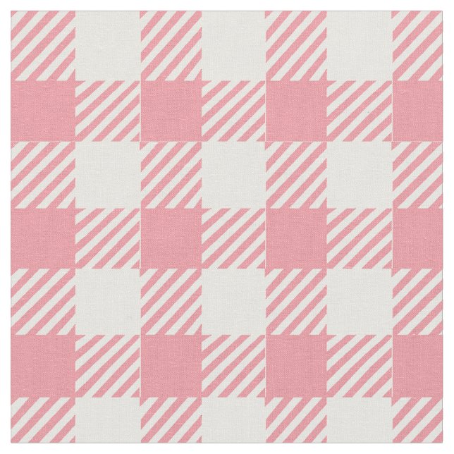 Tissu Cute Girl Rose En vichy Buffalo Plaid (Fermer)