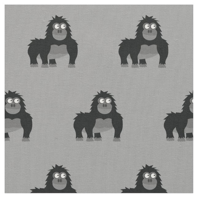 Tissu Cute Gorilla Enfant Nourriture Gris Ape (Fermer)