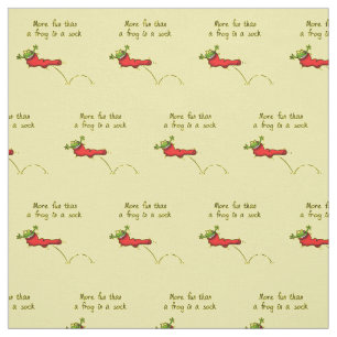 Tissu Cute grenouille dans une chaussette rouge saut de