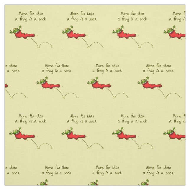 Tissu Cute grenouille dans une chaussette rouge saut de  (Échantillon)