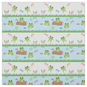 Tissu Cute grenouilles en étang