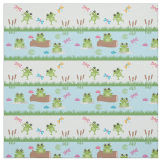 Tissu Cute grenouilles en étang