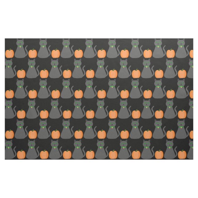 Tissu Cute Halloween Chat et Citrouille Motif (Fat Quarter)