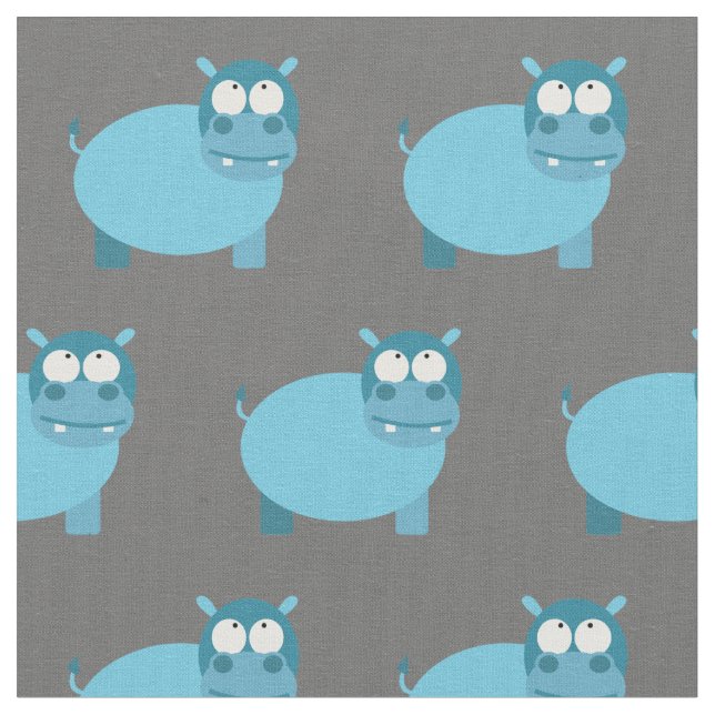 Tissu Cute Hippo bébé bébé pépinière gris Hippopotame (Fermer)