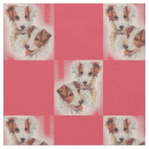 Tissu CUTE Jack Russell terriers imprimer
