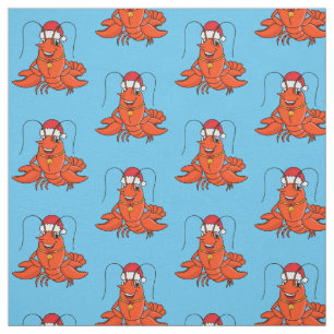 Tissu Cute joyeux homard portant le dessin du casquette 