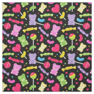 Tissu Cute Kawaii Candy Lollipops Motif
