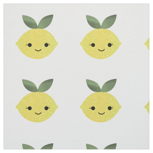 Tissu Cute Kawaii Lemon (Échantillon)
