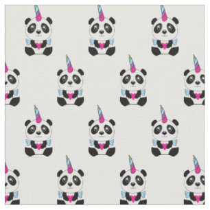 Tissu Cute Kawaii Panda Unicorn Pandicorn Motif