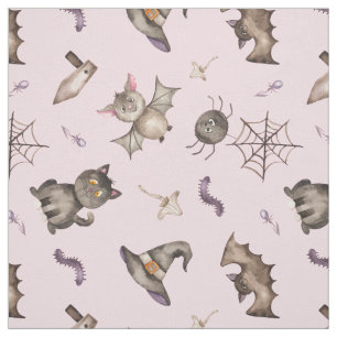 Tissu Cute Kids Cat Bat Spider Halloween Motif