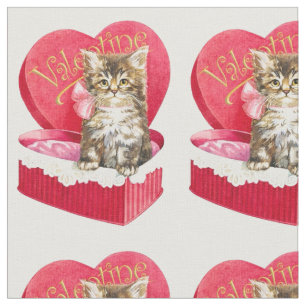 Tissu Cute kitten valentine