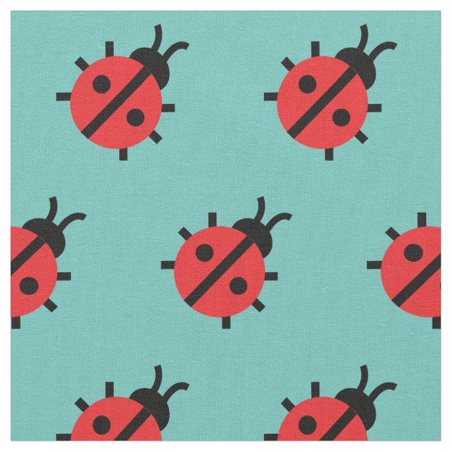 Tissu Cute Lady Bug Enfant Bébé Nursery Bug Insect Turqu (Fermer)