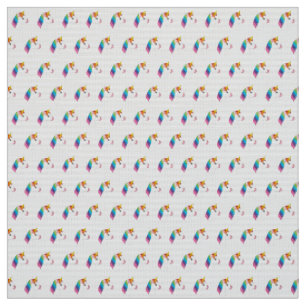Tissu Cute licorne magique avec cheveux colorés