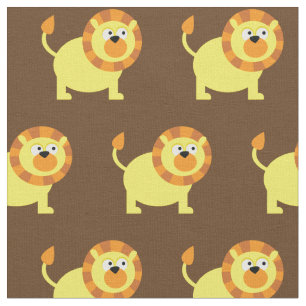 Tissu Cute Lion Kid Baby Nursery Brown Big Cat