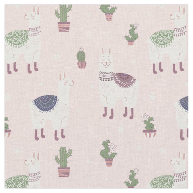 Tissu Cute Llama Fabric (Fermer)