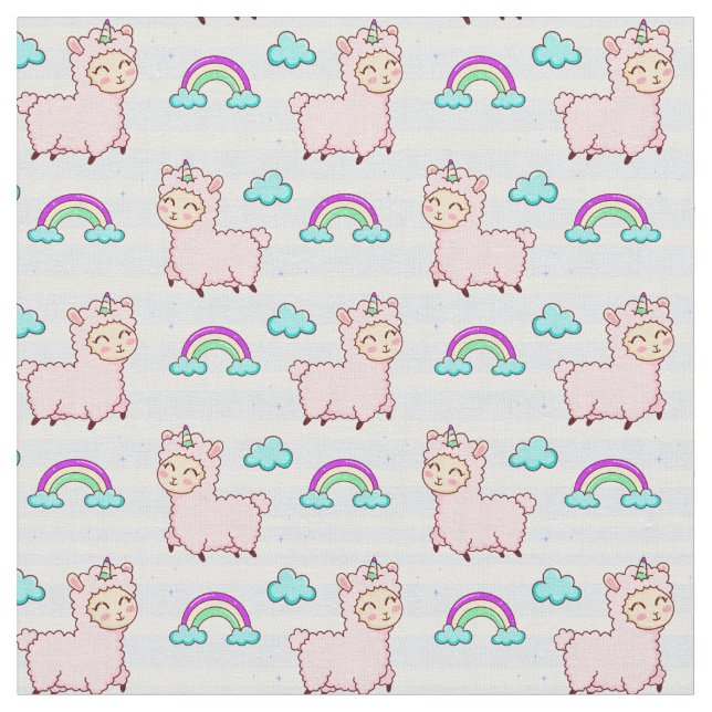 Tissu Cute Llama Fabric (Fermer)