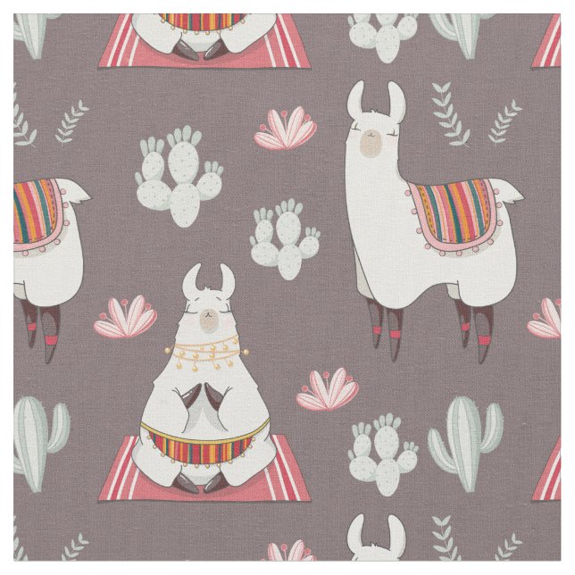 Tissu Cute Llama Fabric (Fermer)