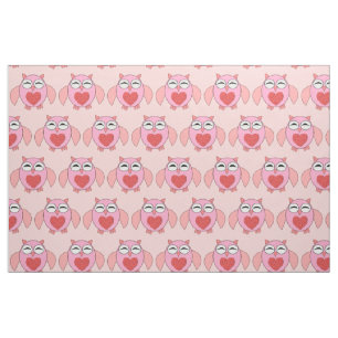 Tissu Cute Love Heart Owl Craft Fabric