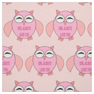 Tissu Cute Love Message Owl Fabric d'artisanat à motifs