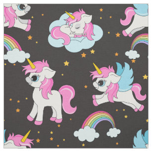 Tissu Cute magique licorne girly