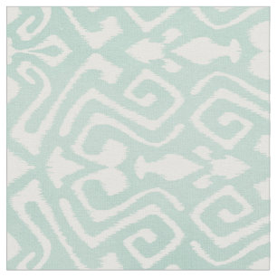 Tissu Cute menthe turquoise ikat motifs tribaux
