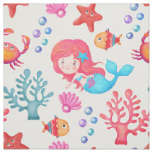 Cute Mermaid Motif Sous L'Eau Thème Nursery