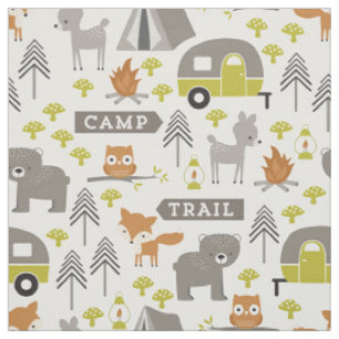 Tissu Cute Modern Camper et Baby Animals Fabric