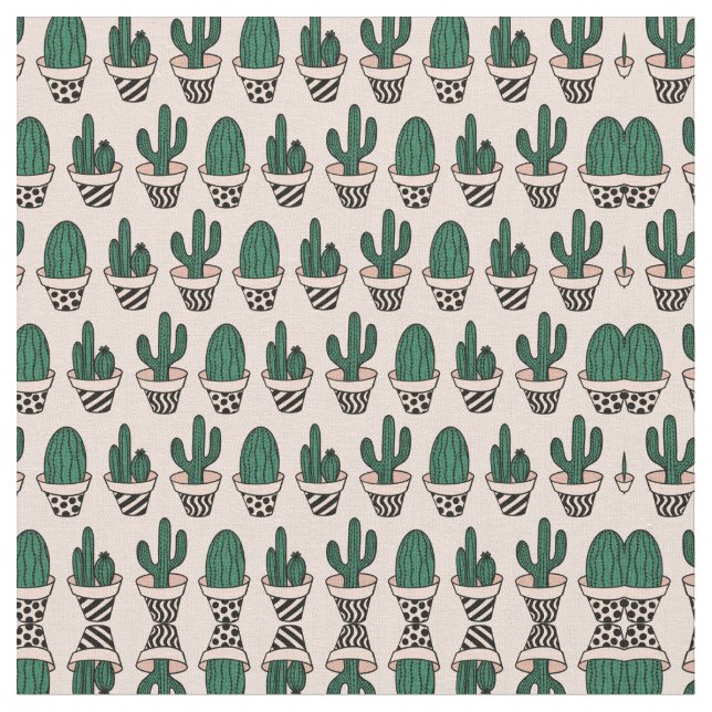 Tissu Cute moderne rose vert poted Motif (Fermer)