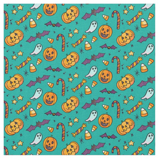 Tissu Cute Motif Halloween (Fermer)