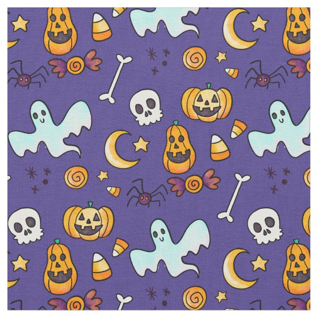 Tissu Cute Motif Halloween (Fermer)