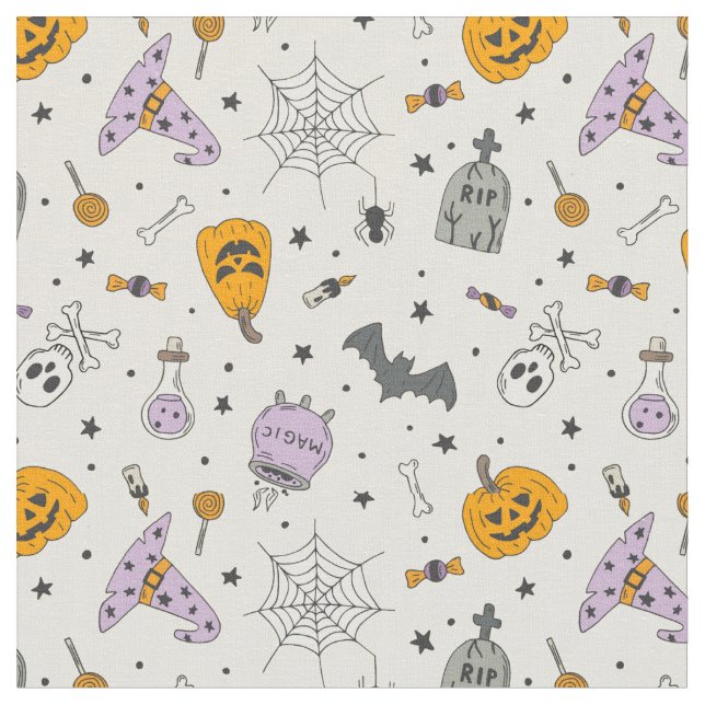 Tissu Cute Motif Halloween (Fermer)