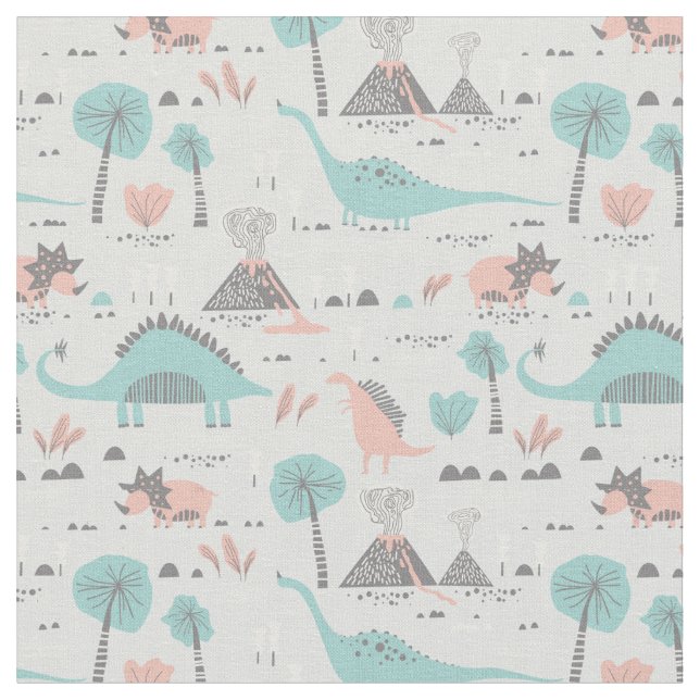 Tissu Cute Pastel Dinosaur Motif (Fermer)