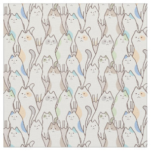 Tissu Cute Pastel Motif de chat