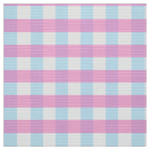 Tissu Cute Pastel Rose Bleu En vichy Chèque