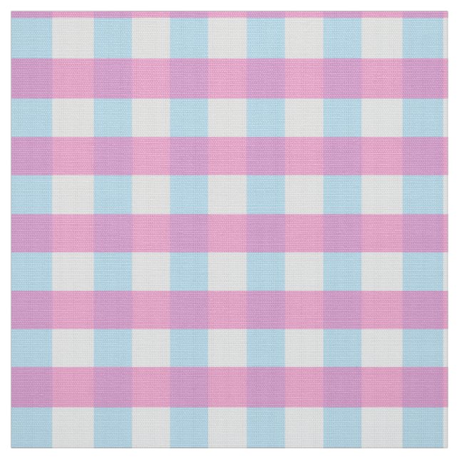 Tissu Cute Pastel Rose Bleu En vichy Chèque (Échantillon)