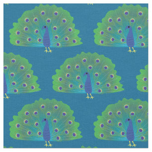 Tissu Cute Peacocks Décor Enfants Coloré