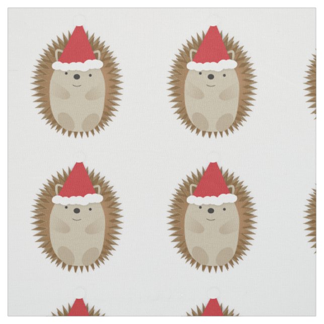 Tissu Cute Père Noël Hedgehog (Échantillon)