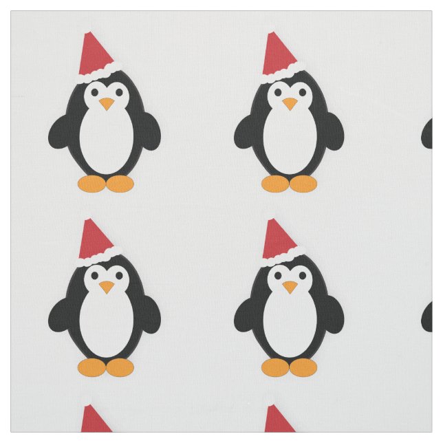 Tissu Cute Père Noël Penguin (Échantillon)