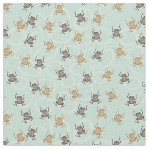 Tissu Cute Petite Grenouille Vert naturel