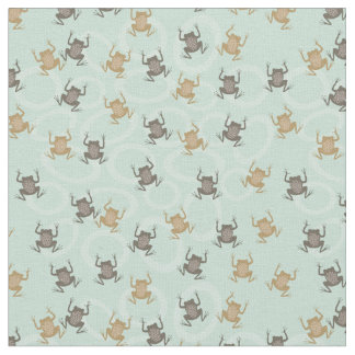 Tissu Cute Petite Grenouille Vert naturel