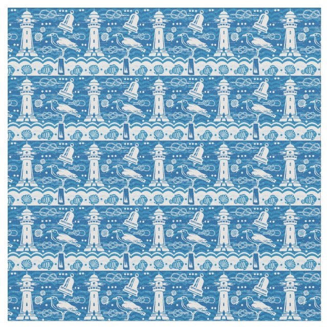 Tissu Cute plage phare matériau motif (Fermer)