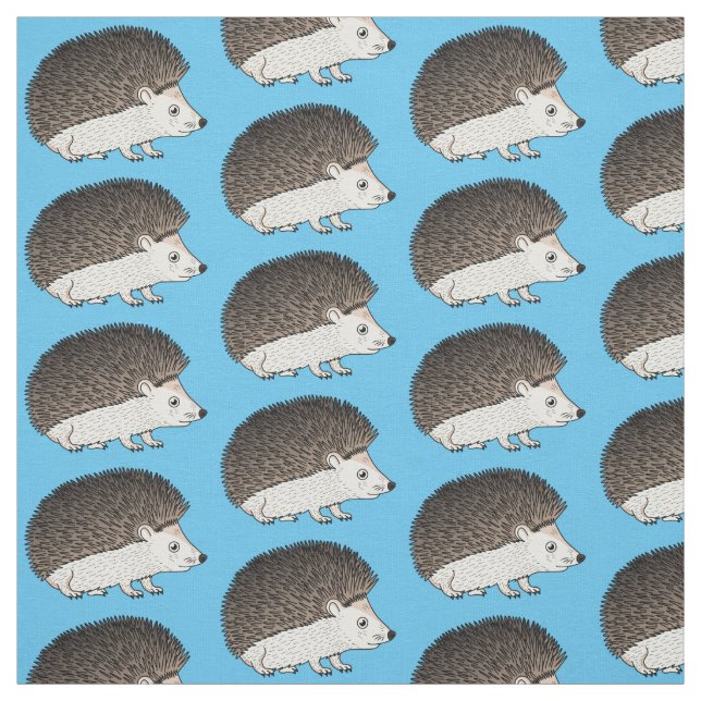Tissu Cute prickly hedgehog cartoon (Échantillon)