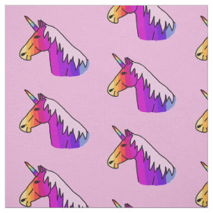 Tissu Cute rose arc-en-ciel Unicorn Motif fille