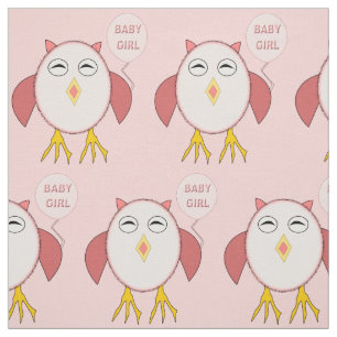 Tissu Cute Rose Baby Girl Owl Fabric à motifs