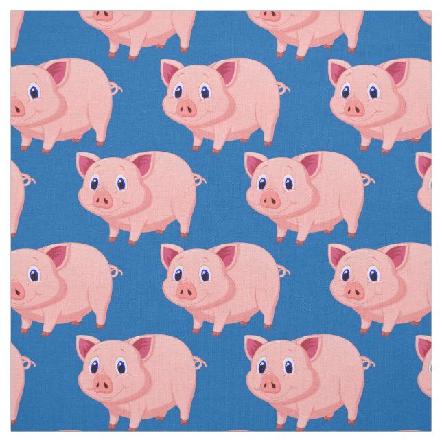 Tissu Cute Rose Pigs Design Fabric (Échantillon)